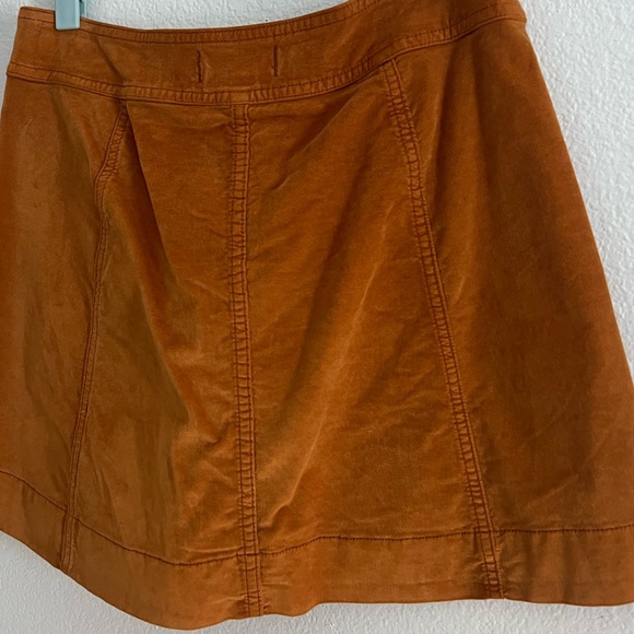 Madewell 🧡🍊 Orange Velveteen Button Front Skirt - Picture 5 of 13